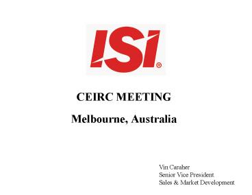 CEIRC MEETING Melbourne, Australia
