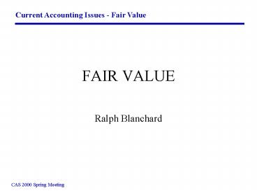 FAIR VALUE
