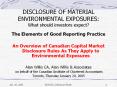 DISCLOSURE OF MATERIAL ENVIRONMENTAL EXPOSURES: What should investors expect? PowerPoint PPT Presentation