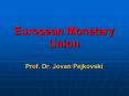 European Monetary Union Prof' Dr' Jovan Pejkovski PowerPoint PPT Presentation