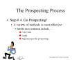 The Prospecting Process PowerPoint PPT Presentation
