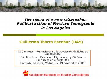 XI Congreso Internacional de la Asociacin de Estudios Canadienses