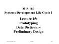 Lecture 15: Prototyping Data Dictionary Preliminary Design PowerPoint PPT Presentation