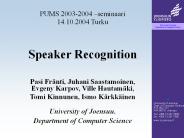 Speaker Recognition