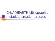 CHLA/HEARTH bibliographic metadata creation process