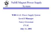NuMI Magnet Power Supply System