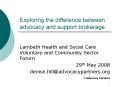 Exploring the difference between advocacy and support brokerage PowerPoint PPT Presentation