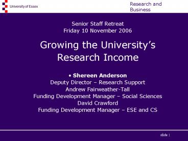 Senior Staff Retreat