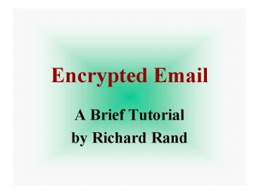 Encrypted Email