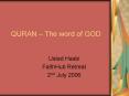 QURAN The word of GOD PowerPoint PPT Presentation