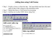 Adding data using Cold Fusion