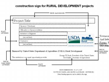 construction sign for RURAL DEVELOPMENT projects