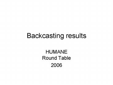 Backcasting results