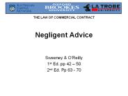 Negligent Advice