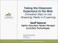 Taking the Classroom Experience to the Web PowerPoint PPT Presentation
