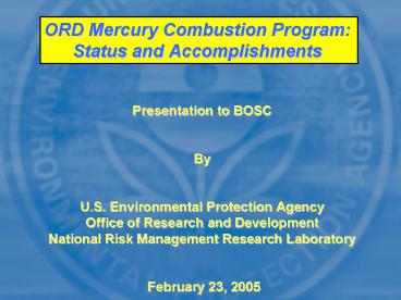 Presentation to BOSC