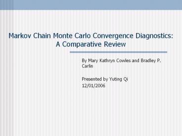 Markov%20Chain%20Monte%20Carlo%20Convergence%20Diagnostics:%20A%20Comparative%20Review