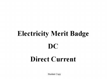 BSA Electricity Merit Badge