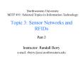 Topic 3: Sensor Networks and RFIDs PowerPoint PPT Presentation