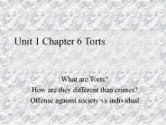 Unit 1 Chapter 6 Torts
