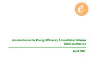 Introduction to the Energy Efficiency Accreditation Scheme