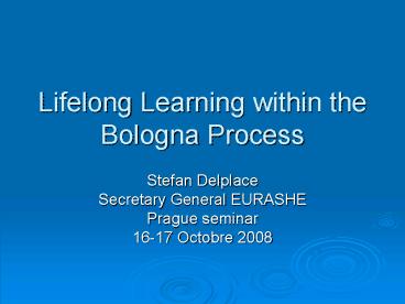 Lifelong Learning within the Bologna Process