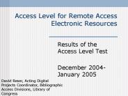 Access Level for Remote Access Electronic Resources