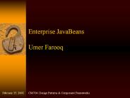 Enterprise JavaBeans Umer Farooq