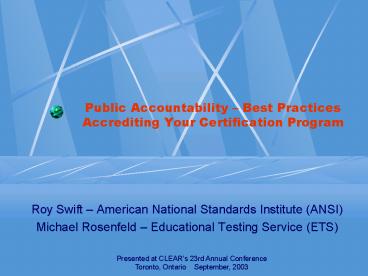 Presented at CLEARs 23rd Annual Conference