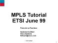 MPLS Tutorial ETSI June 99 PowerPoint PPT Presentation