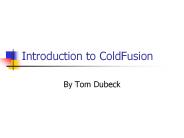 Introduction to ColdFusion