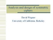 Analysis and design of symmetric ciphers