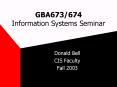GBA673674 Information Systems Seminar PowerPoint PPT Presentation