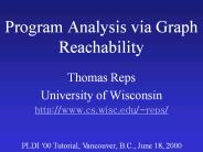 Program Analysis via Graph Reachability