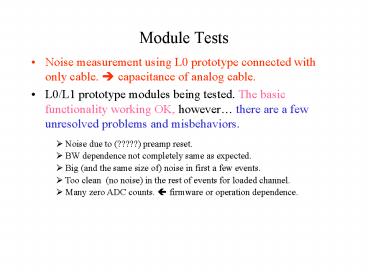 Module Tests