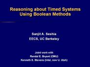 Reasoning about Timed Systems Using Boolean Methods
