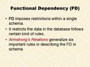 Functional Dependency (FD)