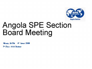 Angola SPE Section Board Meeting