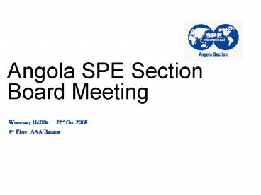 Angola SPE Section Board Meeting