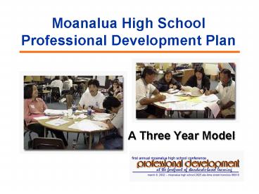 Moanalua High School Professional Development Plan