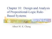Chapter 10: Design and Analysis of PropositionalLogic RuleBased Systems
