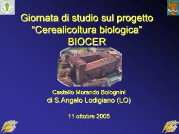 Giornata di studio sul progetto 