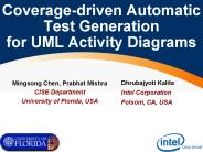 Coveragedriven Automatic Test Generation for UML Activity Diagrams