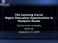 The Learning Curve: Higher Education Opportunities In Hampton Roads PowerPoint PPT Presentation