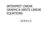 INTERPRET LINEAR GRAPHS