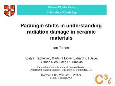 Mineral Physics Group