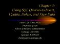 Chapter 3: Using SQL Queries to Insert, Update, Delete, and View Data PowerPoint PPT Presentation