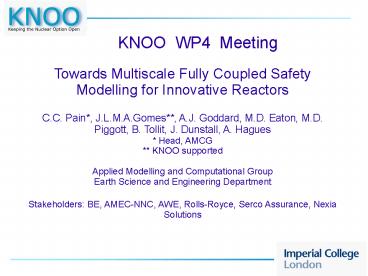 KNOO WP4 Meeting