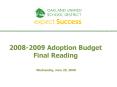 20082009 Adoption Budget Final Reading PowerPoint PPT Presentation
