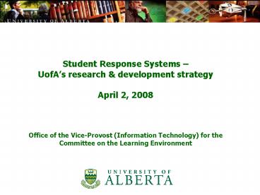 Student Response Systems UofAs research